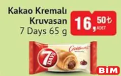 7 DAYS KAKAO KREMALI KRUVASAN 65 G 7 DAYS KAKAO KREMALI KRUVASAN 65 G